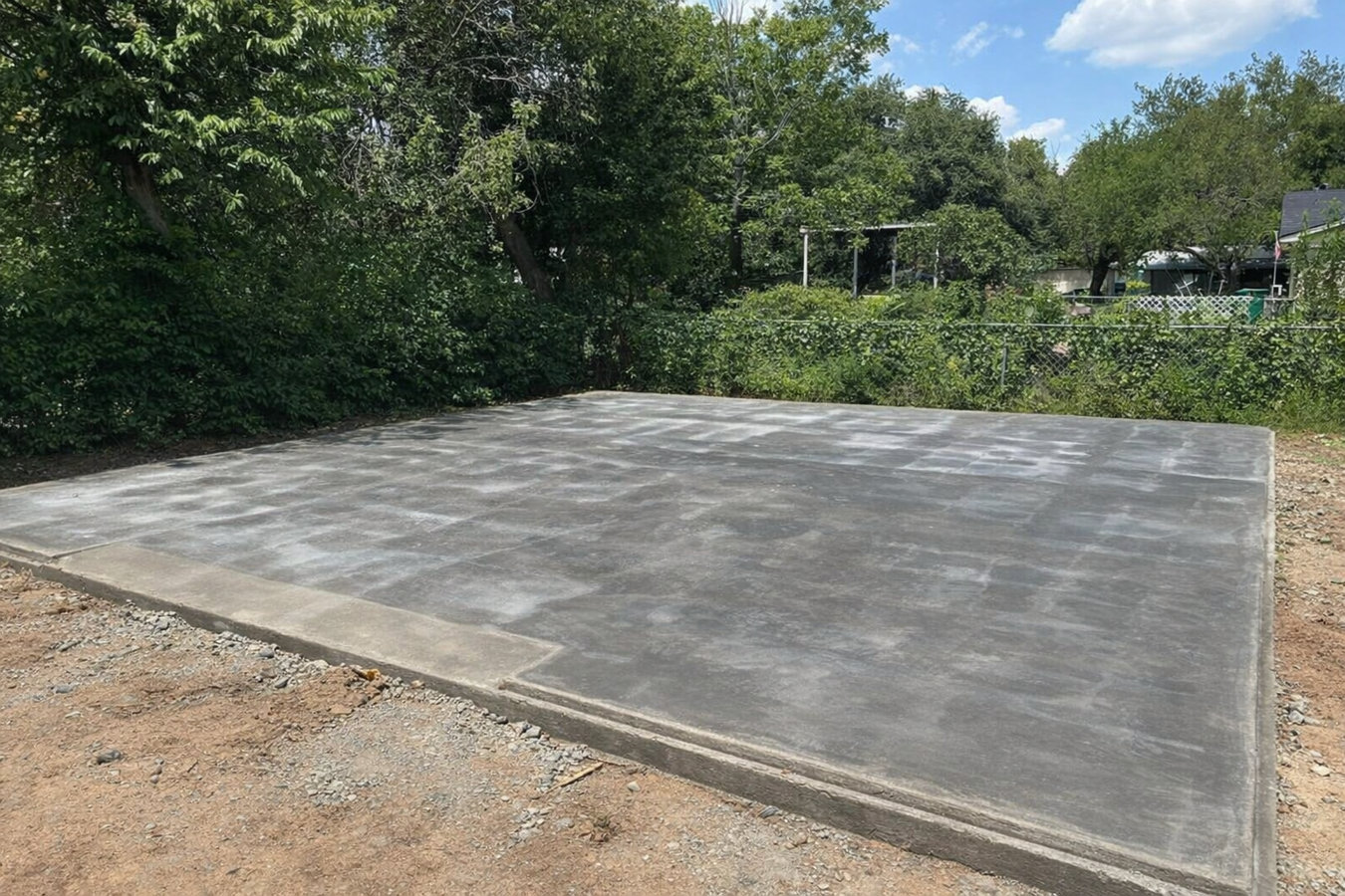 Slab foundation building